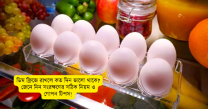 Read more about the article ডিম ফ্রিজে রাখলে কত দিন ভালো থাকে? জেনে নিন সংরক্ষণের সঠিক নিয়ম ও গোপন টিপস!